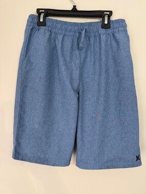 Hurley Boys Athletic Dri Fit Shorts Blue Size Large